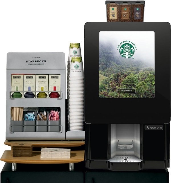 Touchscreen Starbucks coffee dispenser with smart technology