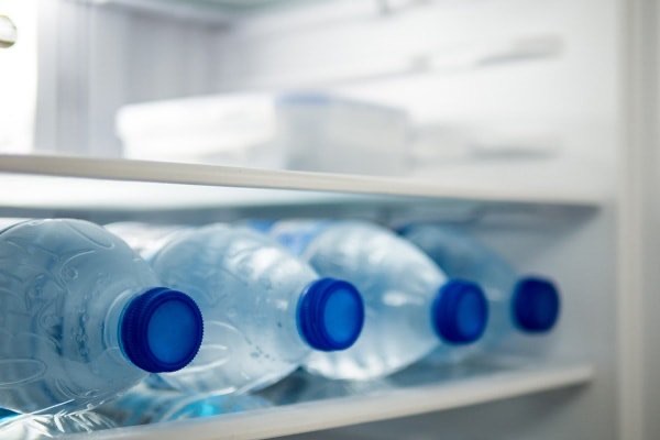 Water bottles in a cooler