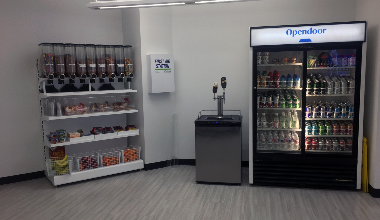 Stocked pantry shelves with healthy food options