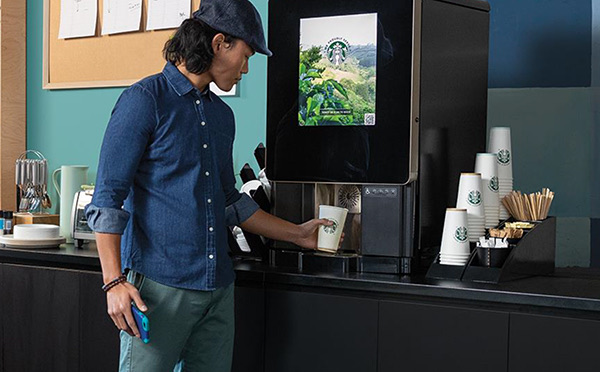 Coffee fixing station with supplies and organizers